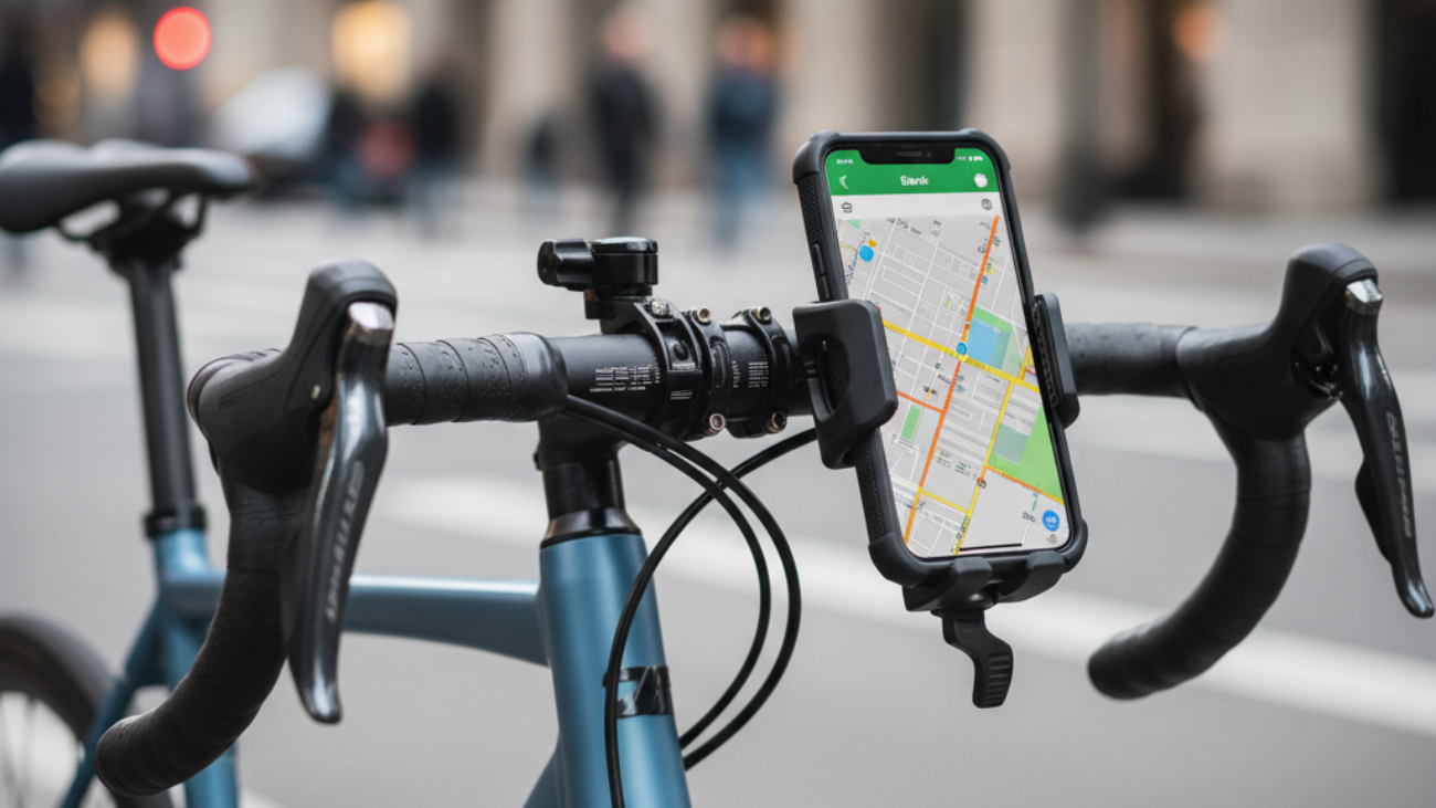 Best Bike Mounts of 2024—premium mount on a modern bike displaying sturdy, ergonomic smartphone grip.