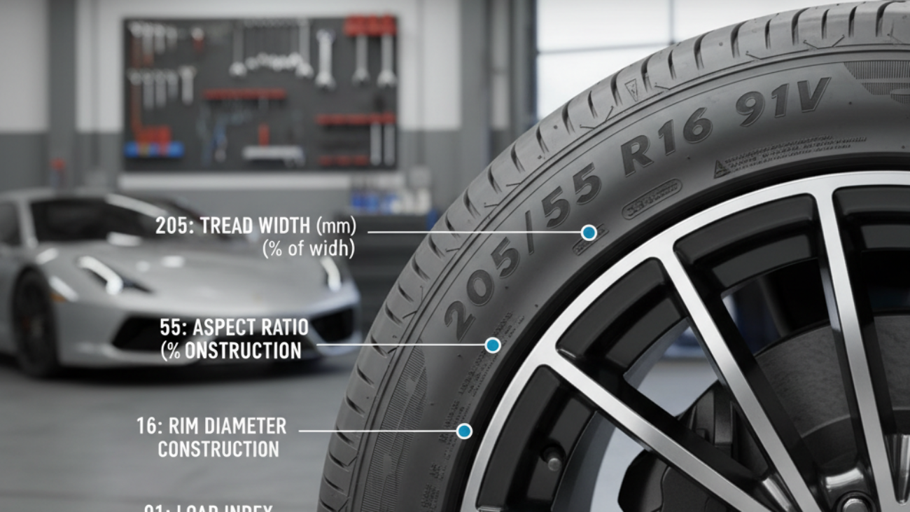 How to Read Tyre Size: Learn what each number and letter on your car's tyre really means.